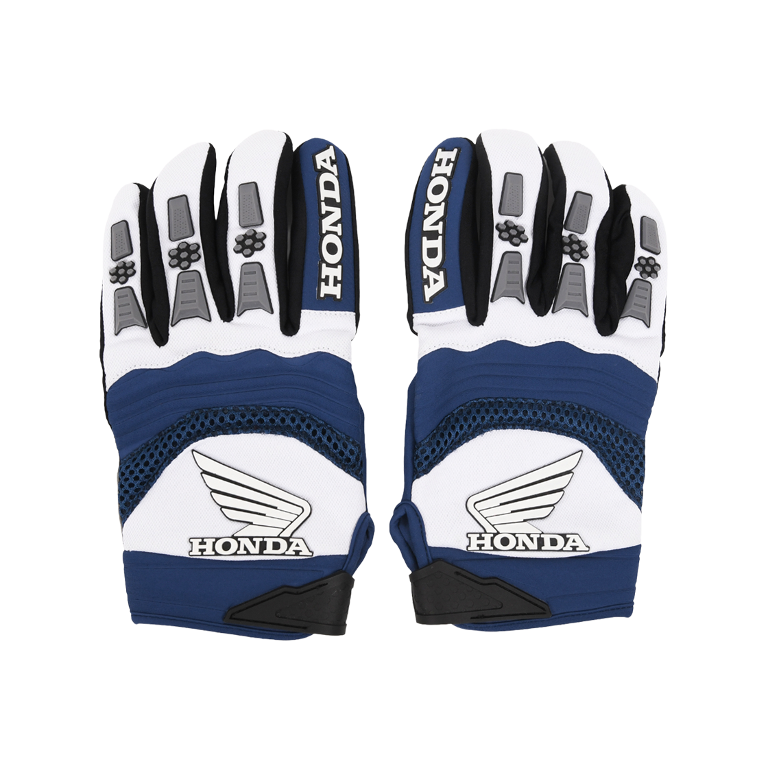 혼다 벨크로 모터사이클 글러브 블루(Honda Velcro Motorcycle Gloves Blue)