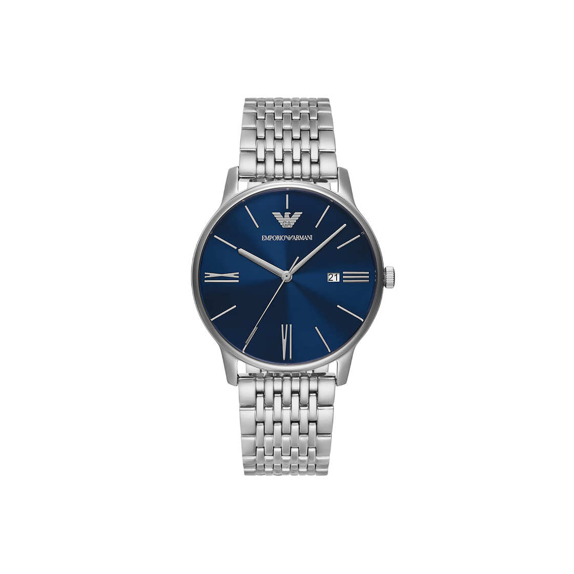 AR11674 Emporio Armani Quartz Three-Hand 39mm Stainless Steel Watch Silver Blue