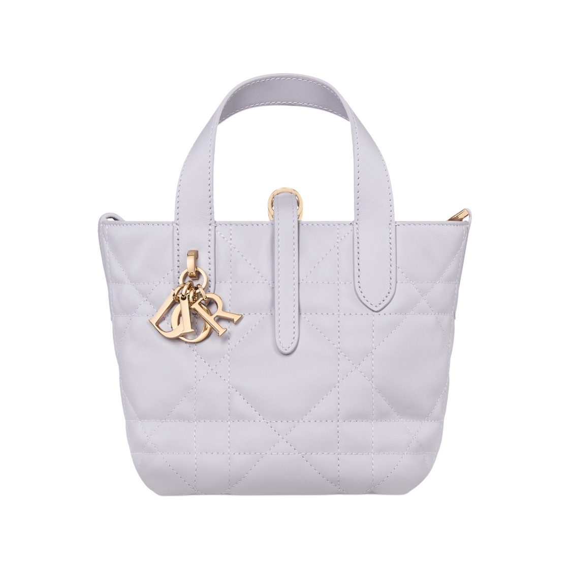 S6100OSNW-M848 Dior Toujours Vertical Nano Tote Bag In Macrocannage Calfskin Lilac