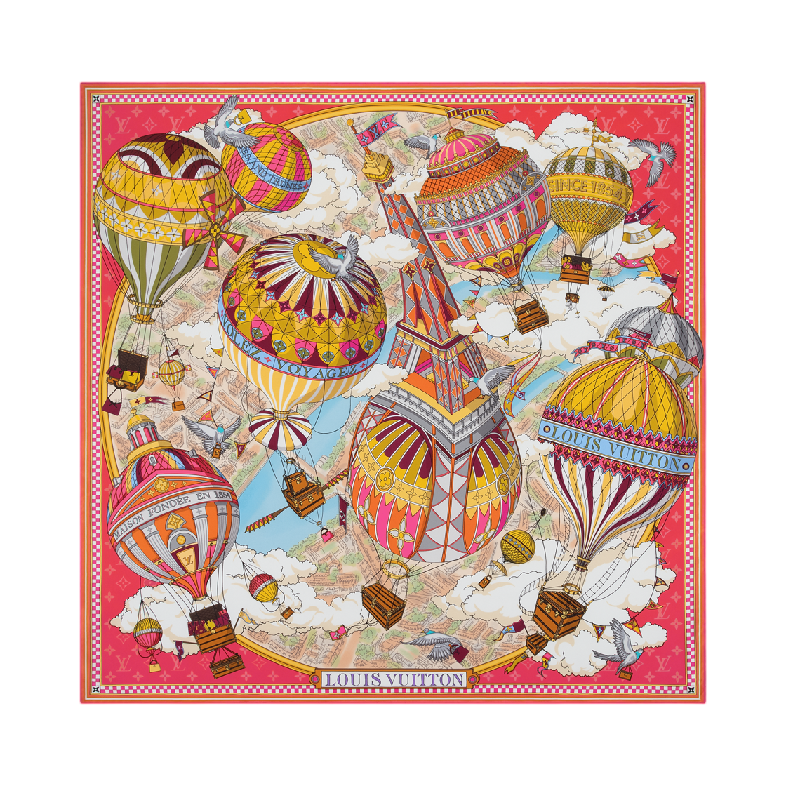 M96867 (W) Louis Vuitton From The Cloud Square 90 Coral