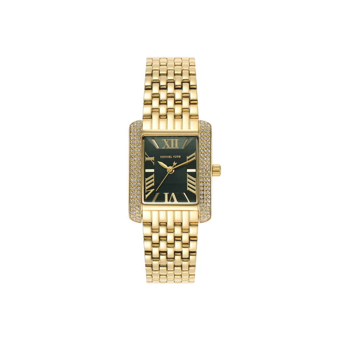 MK4742 (W) Michael Kors Emery Pave Three-Hand Stainless Steel Watch Gold Green