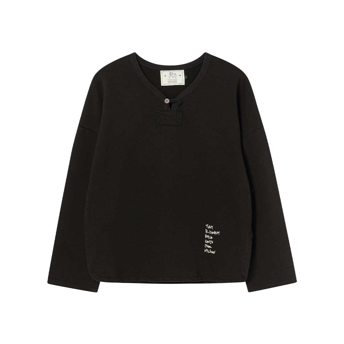 엔 아카이브 바시티 에라 헤비 웨이트 워시드 코튼 스웨트 셔츠 블랙(N ARCHIVE Varsity Era Heavy Weight Washed Cotton Sweat Shirt Black) - 1