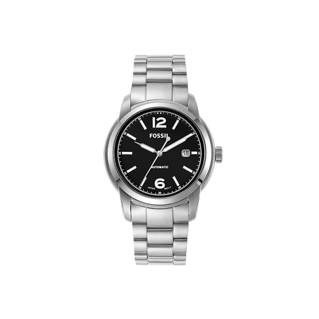 파슬 헤리티지 오토매틱 스테인리스 스틸 시계 실버 블랙(Fossil Heritage Automatic Stainless Steel Watch Silver Black)