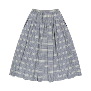 COYSEIO Wide Shirring Skirt Navy