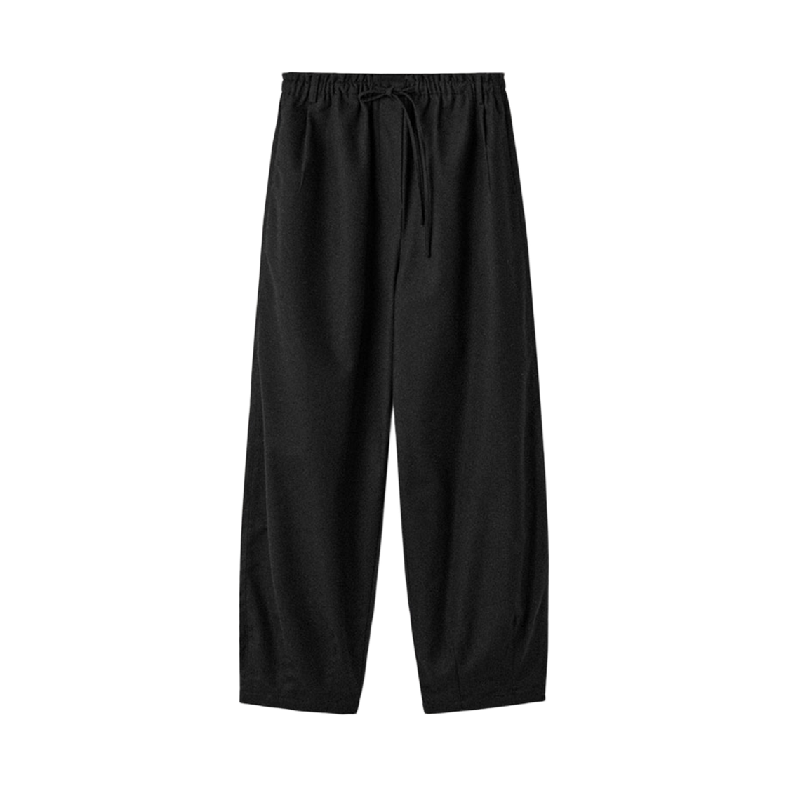 UM253APT104BK Wool Flannel Oval Silhouette Pants_Black