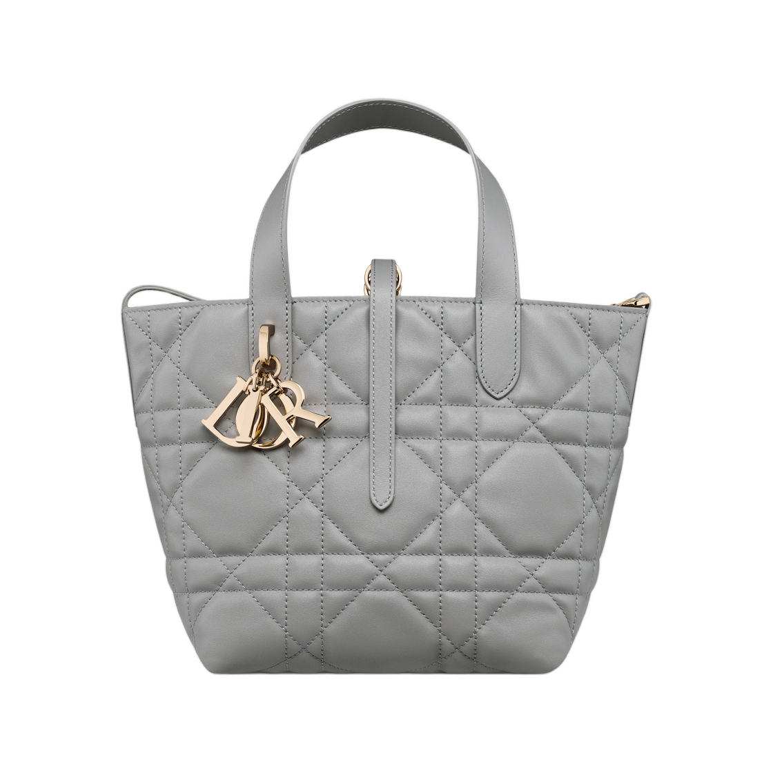 M2835OSNW-M62G Dior Toujours Small Vertical Tote Bag In Macrocannage Calfskin Anthracite Grey