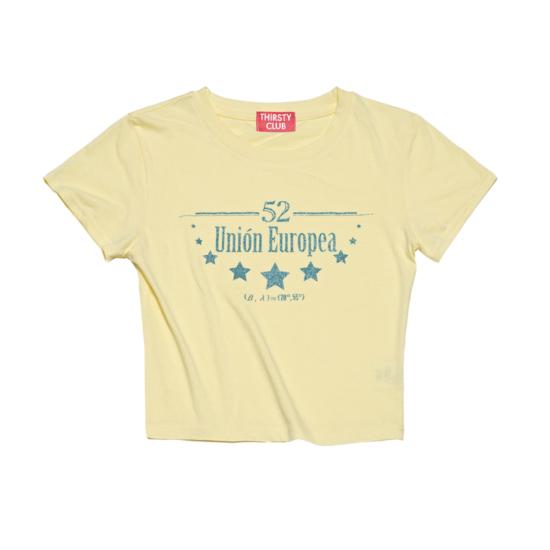 TPTSUEYE01 THIRSTY CLUB Union Europea Glitter T Shirt - Yellow