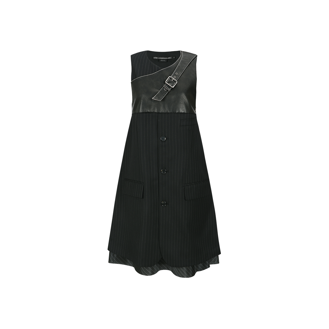 atb1396w(BLACK) ADSB Andersson Bell Blazer Cut Sleeveless Dress Black