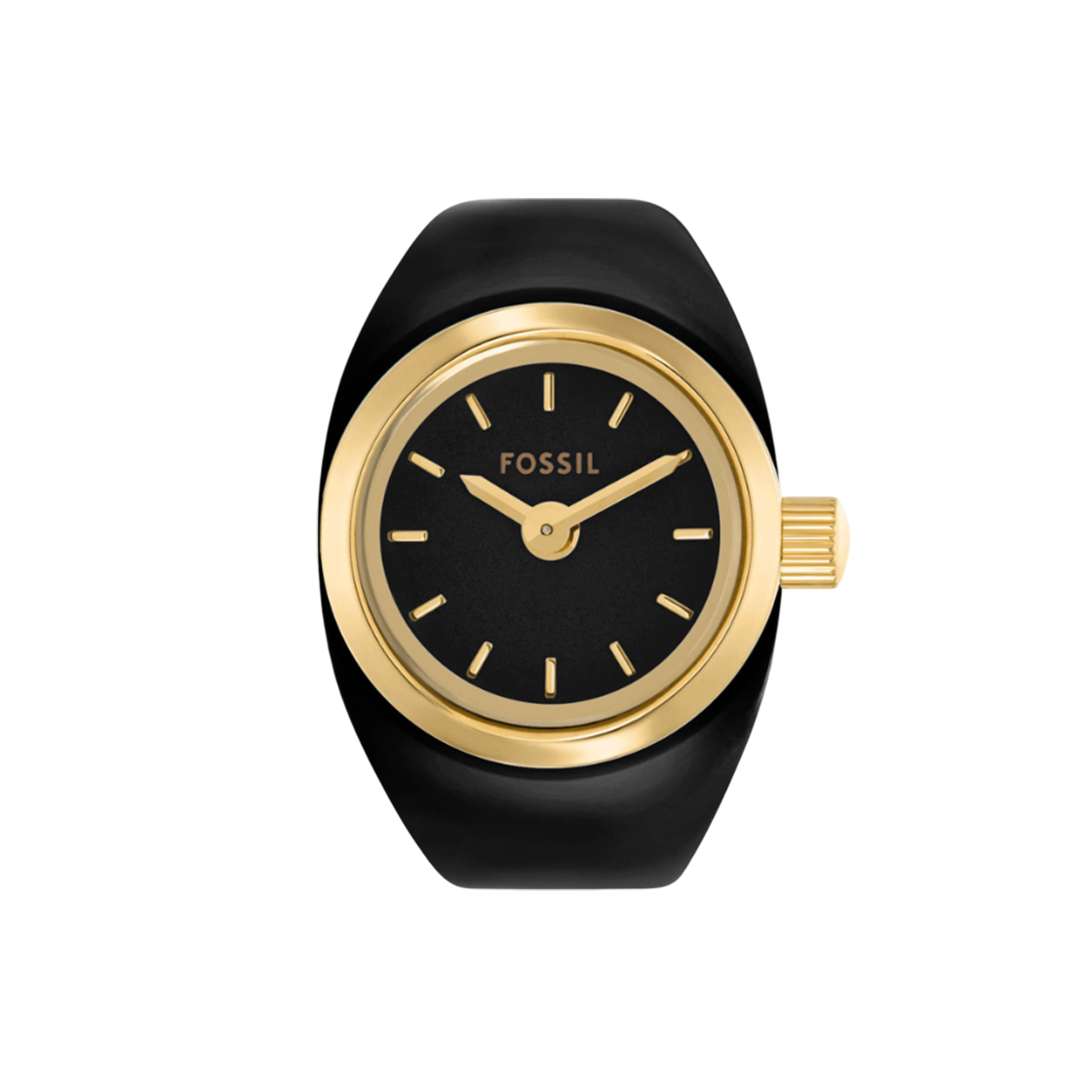 파슬 시계 링 투핸드 골드톤 스테인리스 스틸 골드 블랙(Fossil Watch Ring Two-Hand Gold-Tone Stainless Steel Gold Black)
