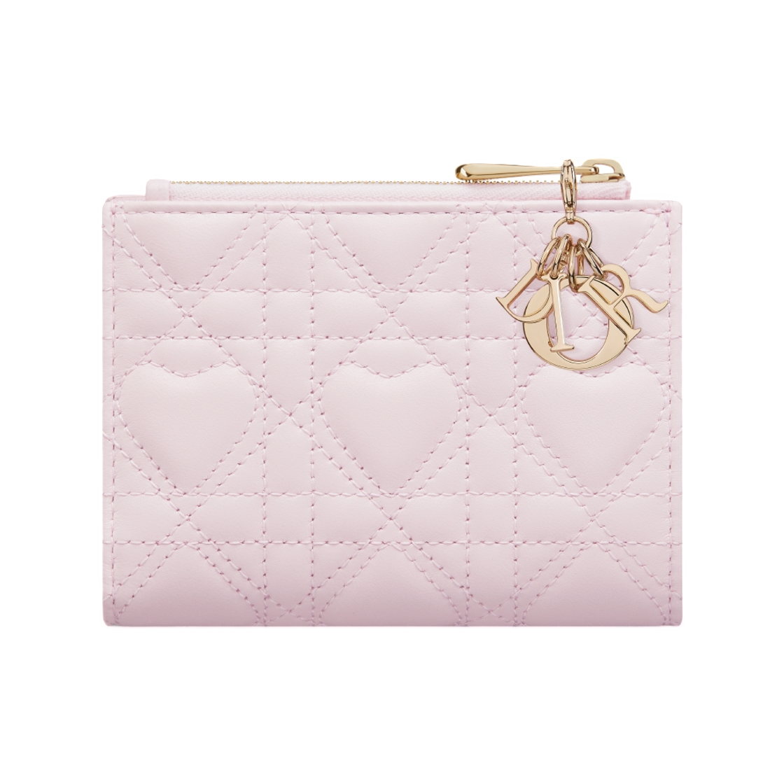 디올 럭키 레이디 디올 달리아 월렛 하트 까나쥬 램스킨 페일 핑크(Dior Lucky Lady Dior Dahlia Wallet In Heart Cannage Lambskin Pale Pink) - 3