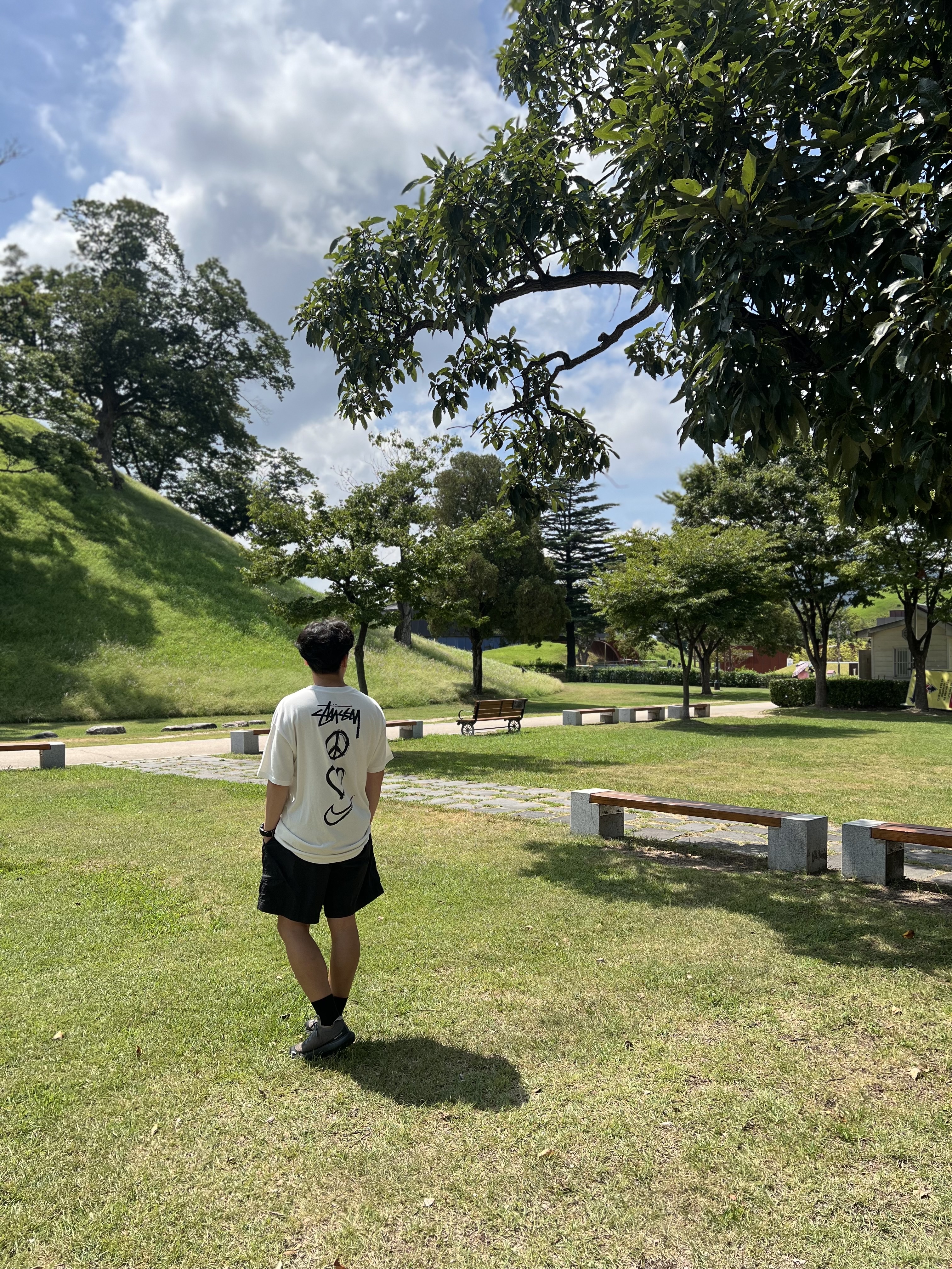 Nike x Stussy NRG RA T-Shirt Summit White (DM4943-121), Satisfy The Rocker Falcon (Special Edition) 착용 스타일