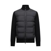 Moncler Padded Wool Zip Up Cardigan Black - 25FW