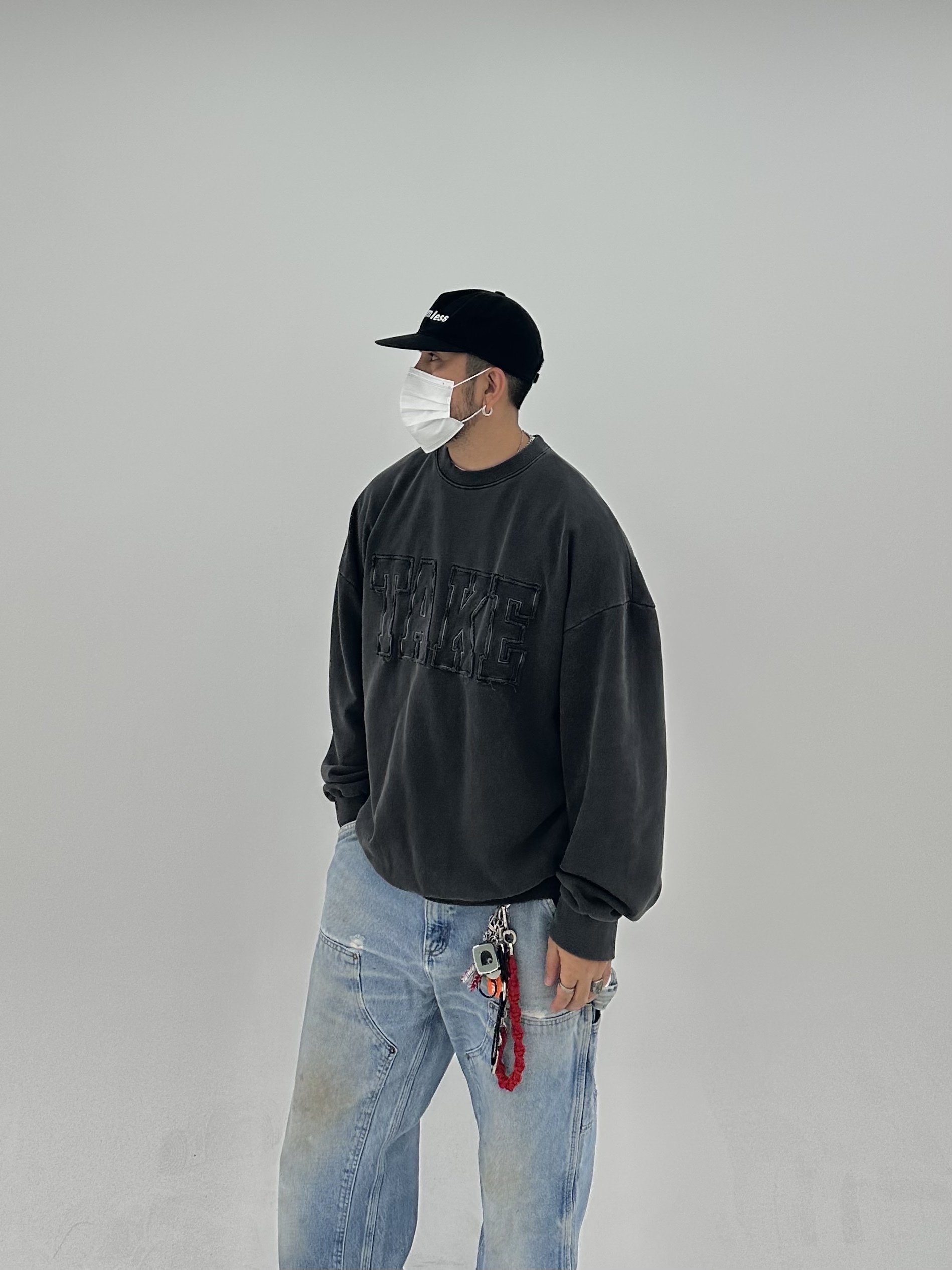 Hommless 5 Panel Cap Black, Maison Mihara Yasuhiro Peterson OG Sole Canvas Low Sneakers Black 착용 스타일 - 2