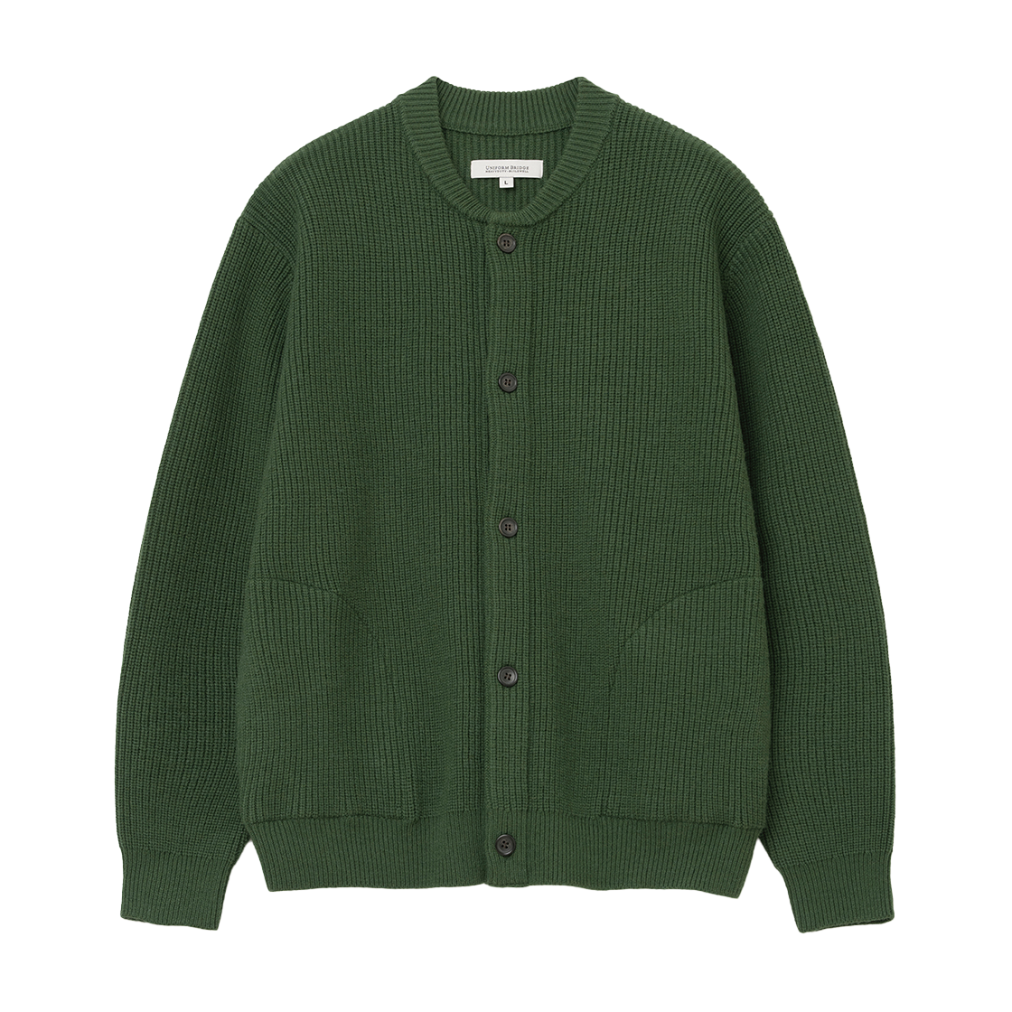 UB2599CD700VGN Uniform Bridge Fisherman Wool Knit Cardigan Green