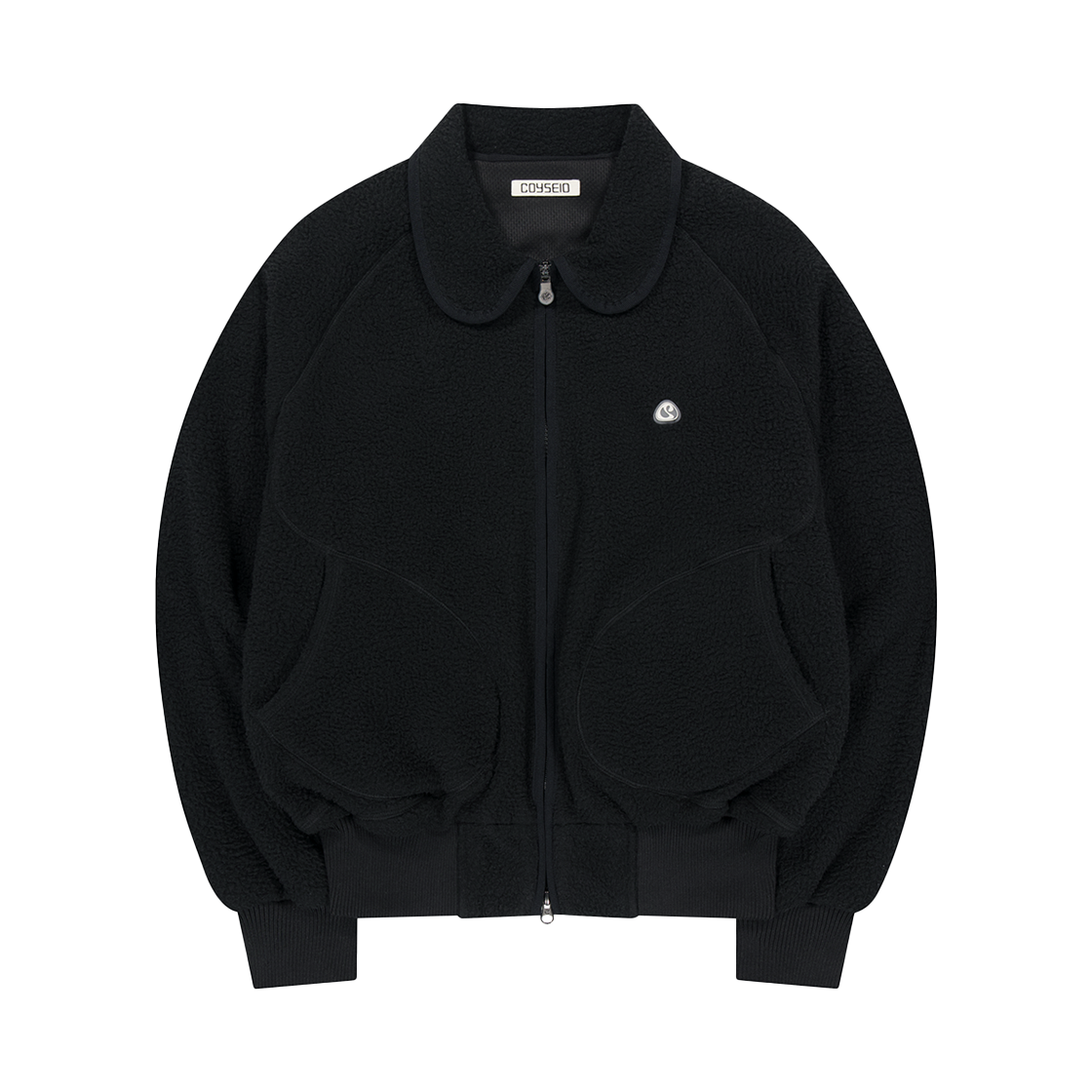 코이세이오 라운드 칼라 플리스 재킷 블랙(COYSEIO Round Collar Fleece Jacket Black)