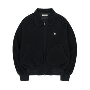 COYSEIO Round Collar Fleece Jacket Black