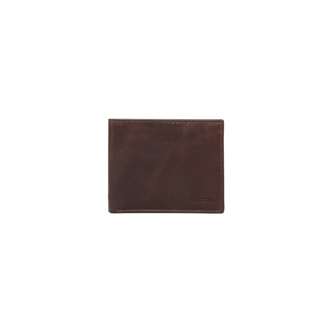 파슬 데릭 RFID 플립 ID 반지갑 다크 브라운(Fossil Derrick RFID Flip ID Bifold Dark Brown)
