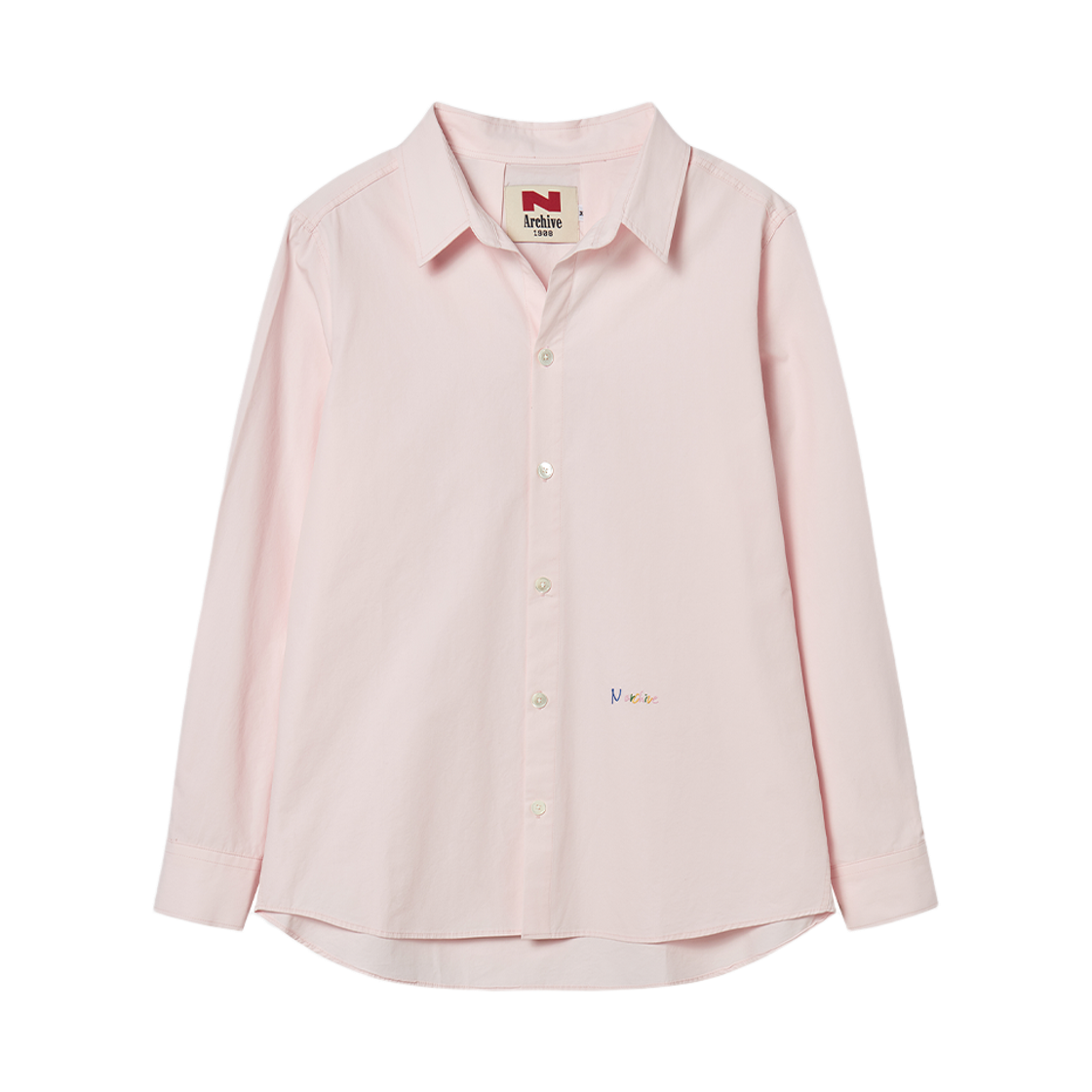 엔 아카이브 로즈 페이드 워시드 코튼 셔츠 핑크(N ARCHIVE Rose Fade Washed Cotton Shirt Pink) - 1