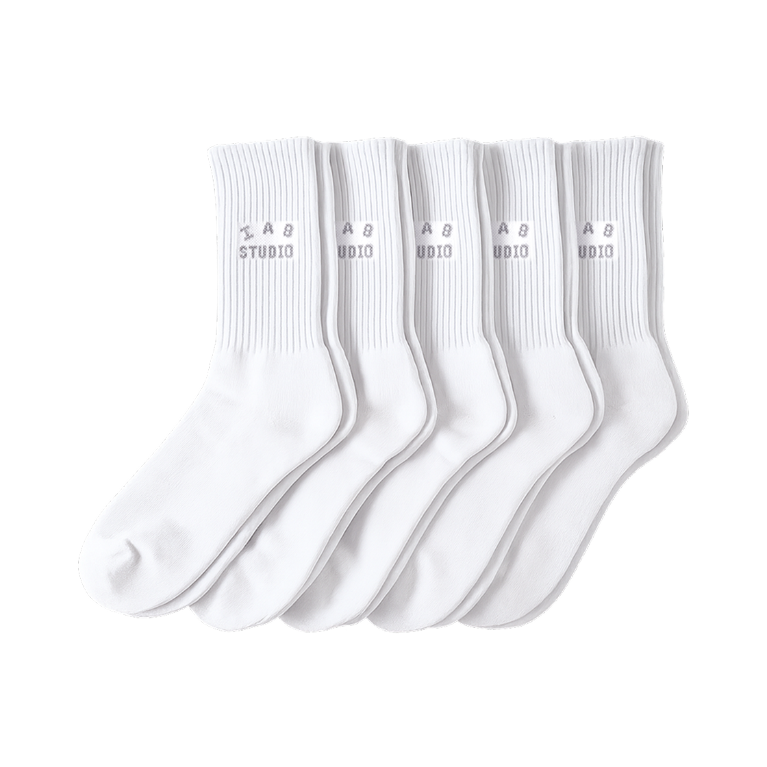 아이앱 스튜디오 삭스 화이트 그레이 (5개입)(IAB Studio Socks White Gray (5 Pack))