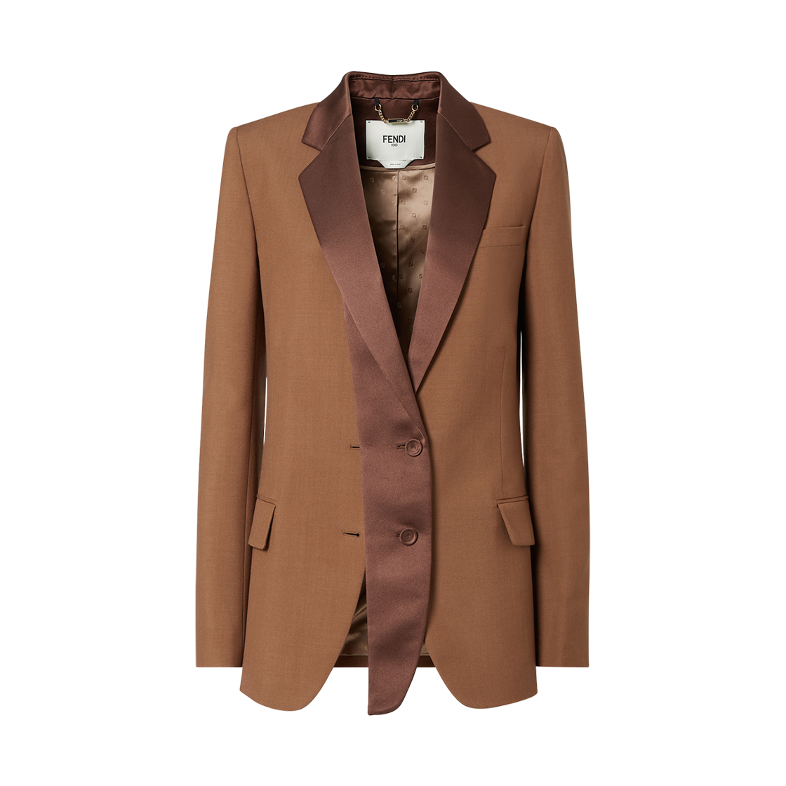 FJ7649AQ3HF1T6L (W) Fendi Wool Mohair Blazer Brown