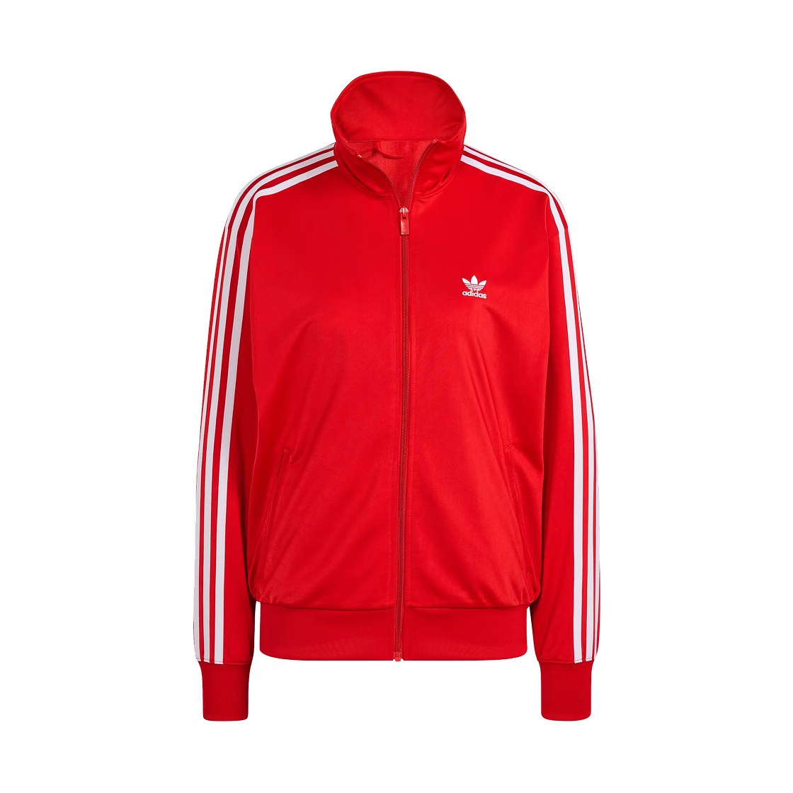 (W) 아디다스 아디컬러 클래식 루즈 파이어버드 트랙 탑 배러 스칼렛 - US 사이즈((W) Adidas Adicolor Classics Loose Firebird Track Top Better Scarlet - US Sizing)