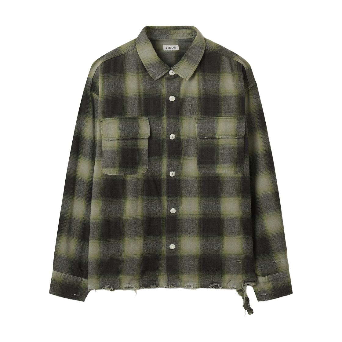 SVSFW25301KHX SERIES Brushed Flannel Damage Check Shirt Khaki