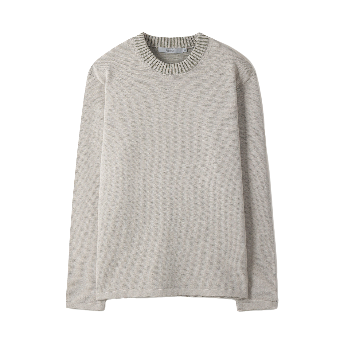 SAWAW25001GYL SERIES Midweight Double Knit Round Sweater Light Gray