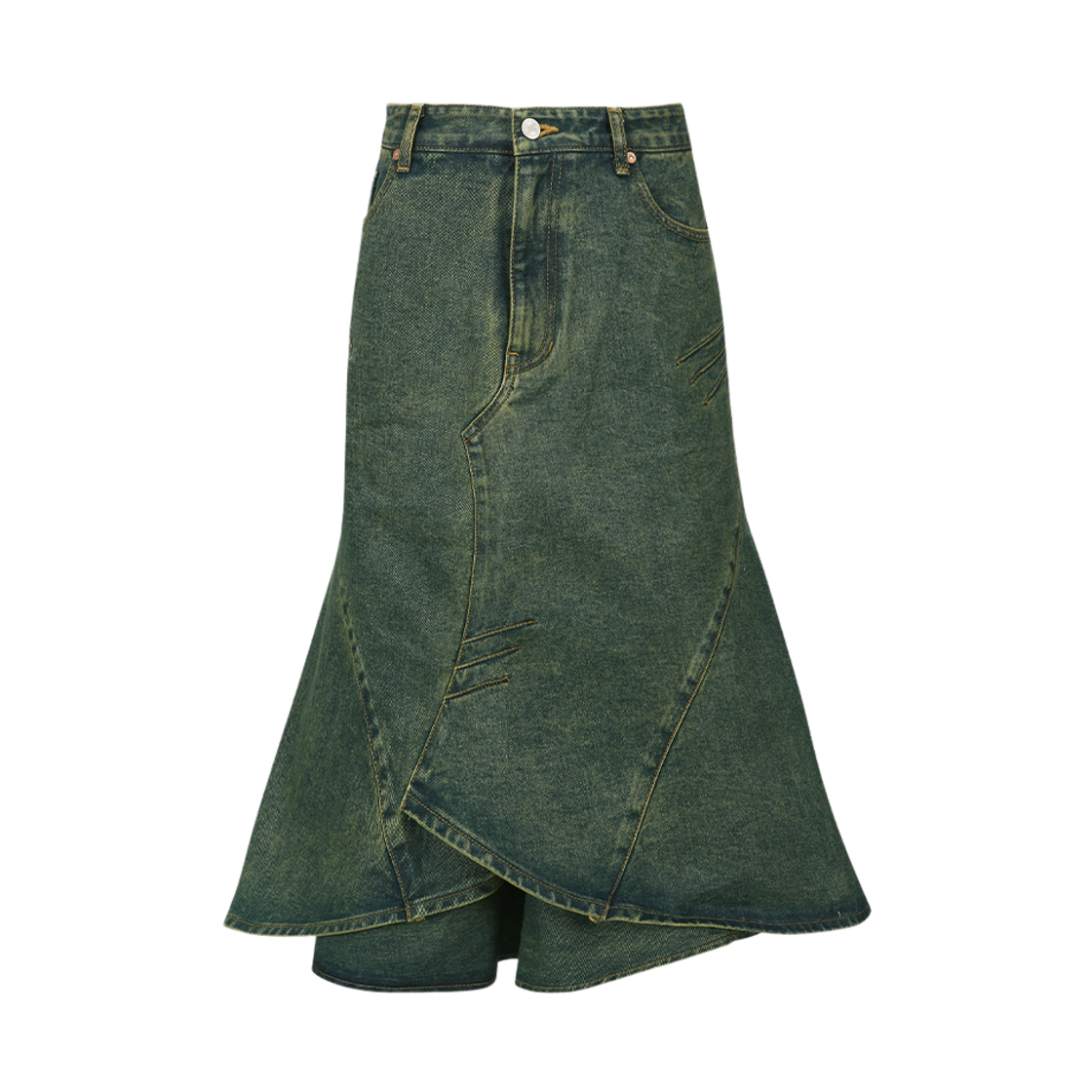apa846w(ARMY GREEN) ADSB Andersson Bell Custom Flare Layered Skirt Army Green