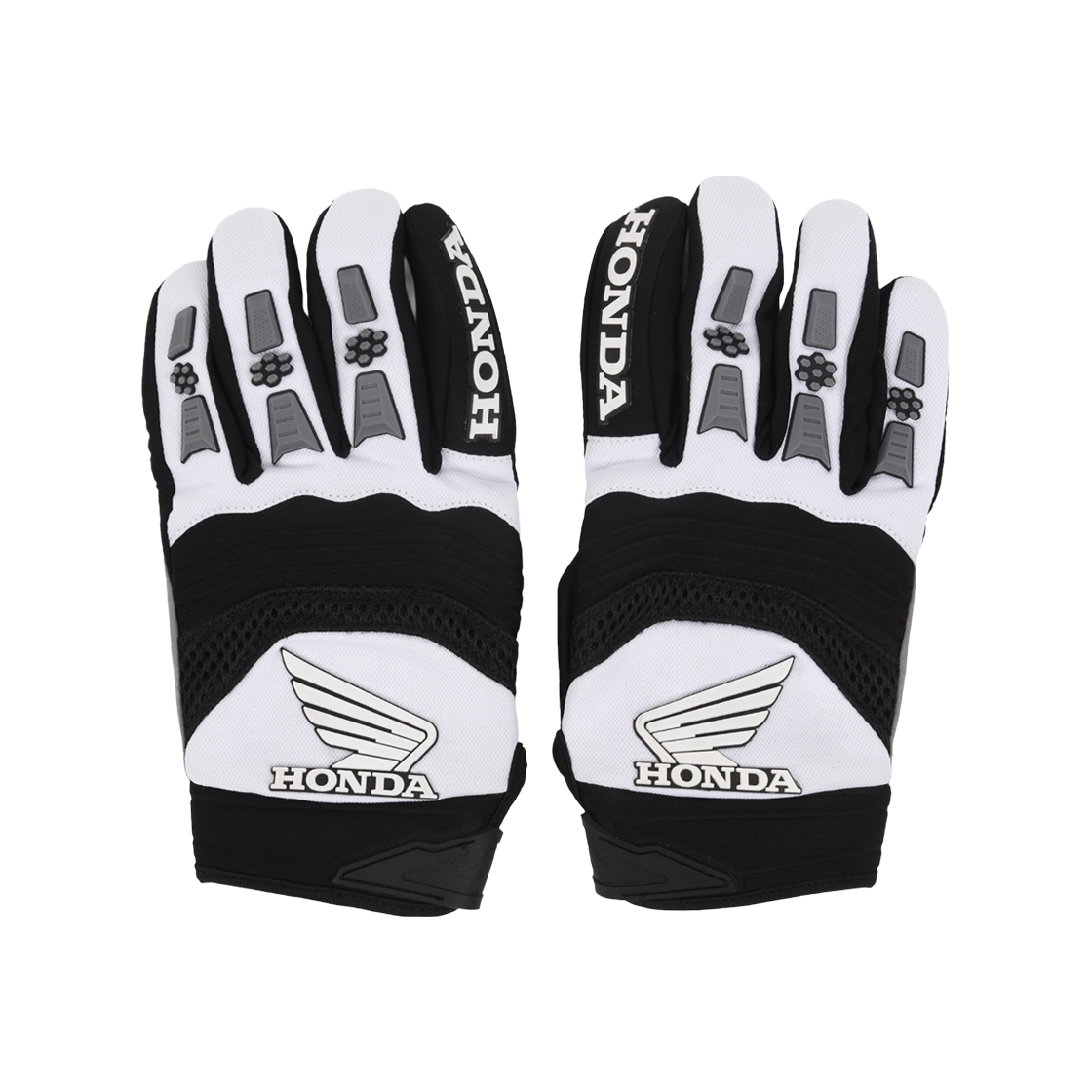 혼다 벨크로 모터사이클 글러브 화이트(Honda Velcro Motorcycle Gloves White)