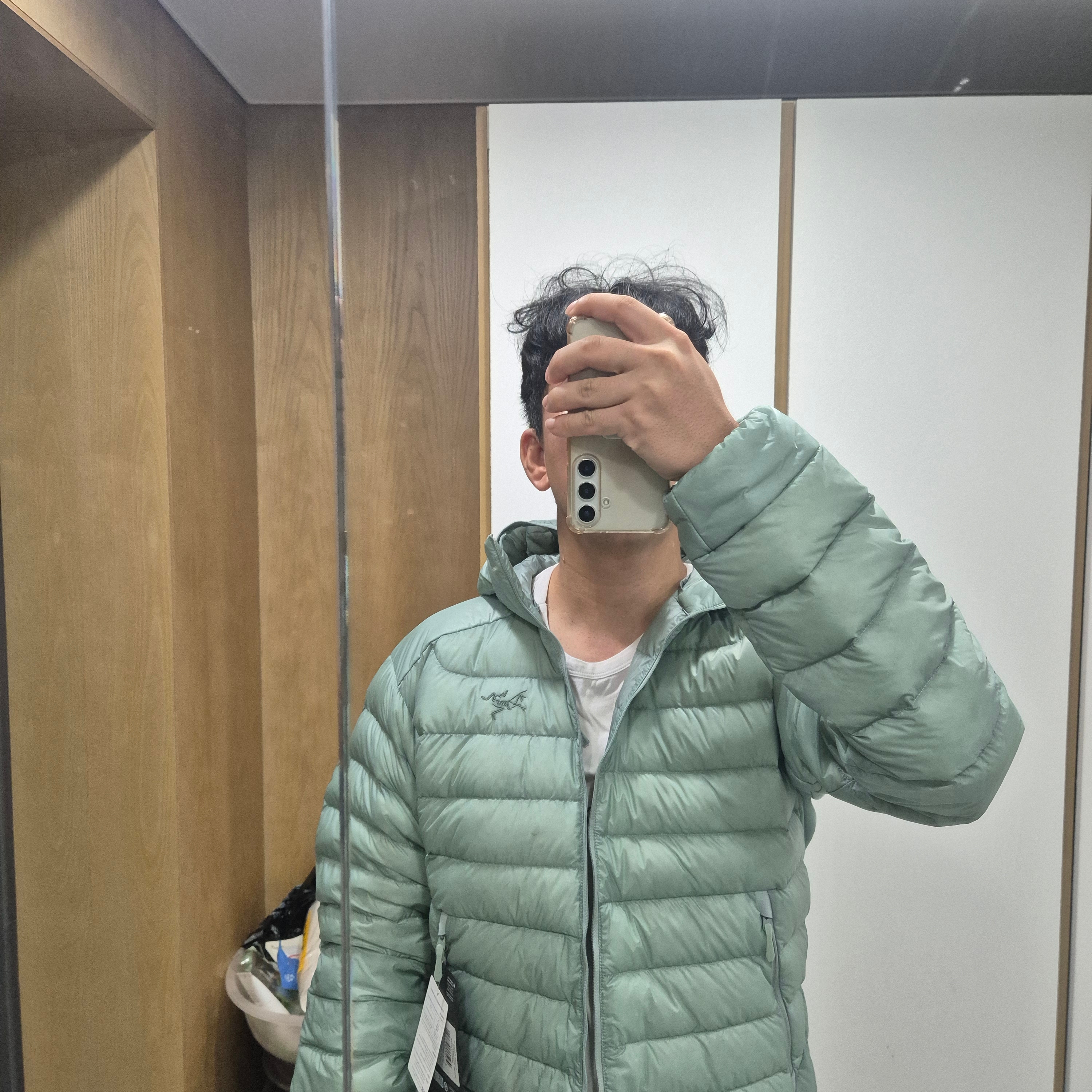 Arc'teryx Cerium Hoody Stone Green 착용 스타일