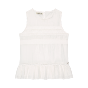 COYSEIO Sheer Layered Sleeveless White