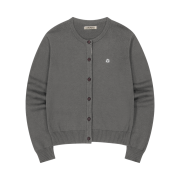 COYSEIO Flower Placket Cardigan Grey