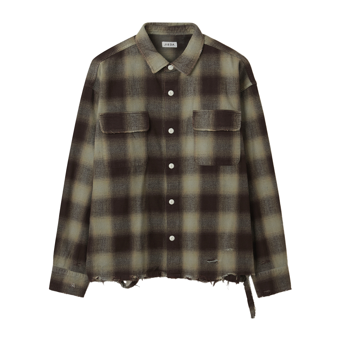 SVSFW25301BRX SERIES Brushed Flannel Damage Check Shirt Brown