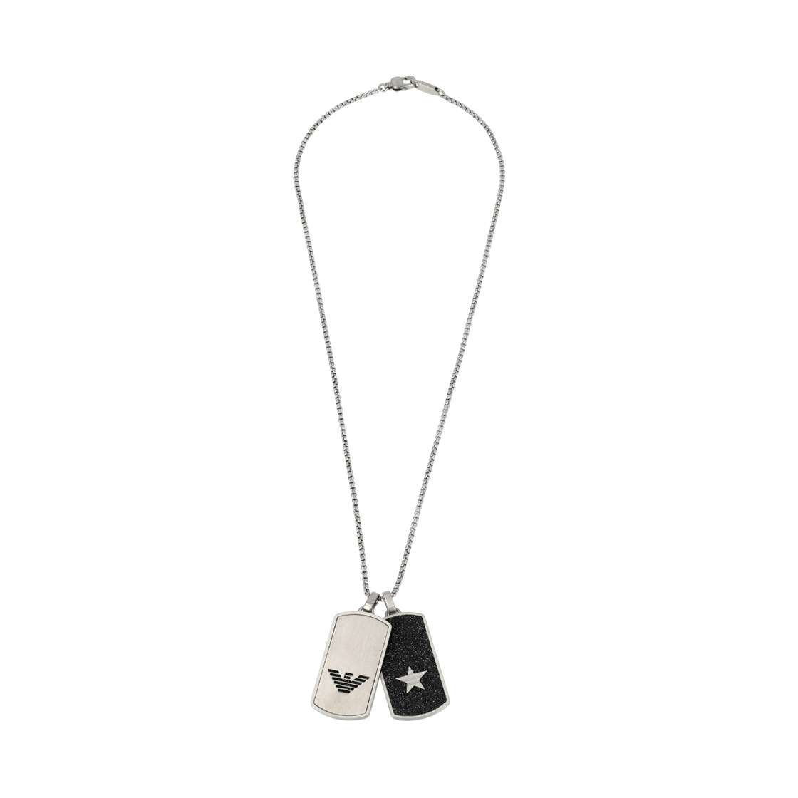 EGS2675040 Emporio Armani Stainless Steel Dog Tag Necklace Silver