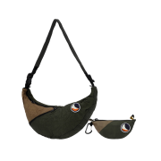 Ticket to the Moon Upcycled Sling Bag Army Green Brown