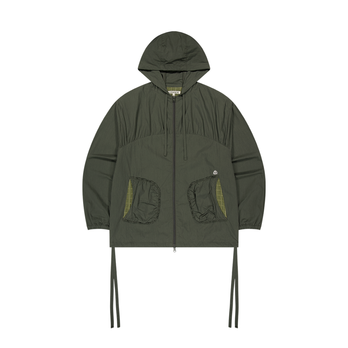 코이세이오 체크 링클스 윈드 브레이커 올리브(COYSEIO Check Wrinkles Wind Breaker Olive)
