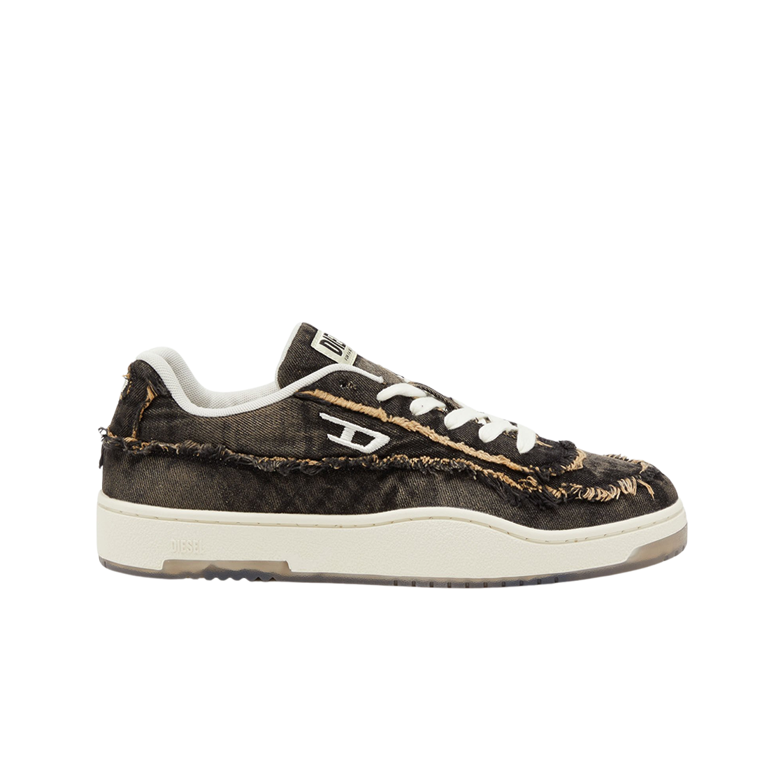 디젤 S-트래커-D-프레이드 데님 로우 스니커즈 블랙(Diesel S-Tracker-D-Frayed Denim Low Sneakers Black)