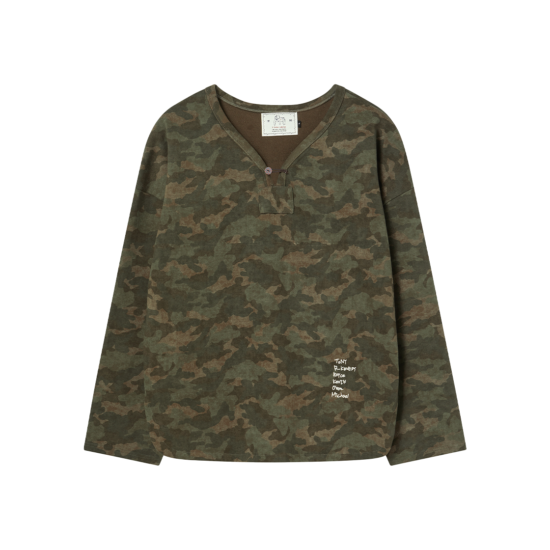 엔 아카이브 바시티 에라 헤비 웨이트 카모플라주 코튼 스웨트 셔츠 카모(N ARCHIVE Varsity Era Heavy Weight Camouflage Cotton Sweat Shirt Camo) - 1