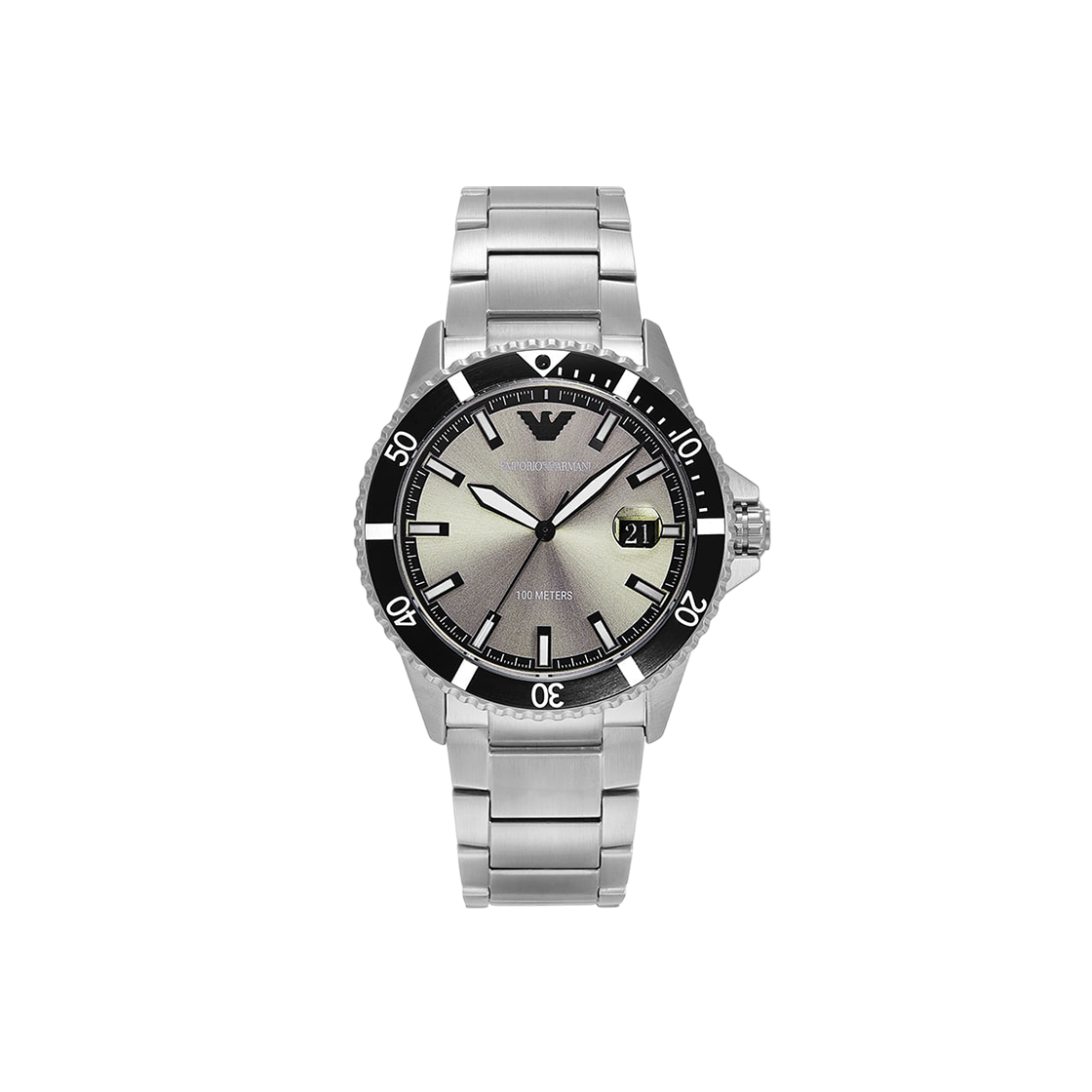 엠포리오 아르마니 월드 익스플로러 쿼츠 쓰리핸드 42mm 스테인리스 스틸 시계 실버 그레이(Emporio Armani World Explorer Quartz Three-Hand 42mm Stainless Steel Watch Silver Gray) - 1