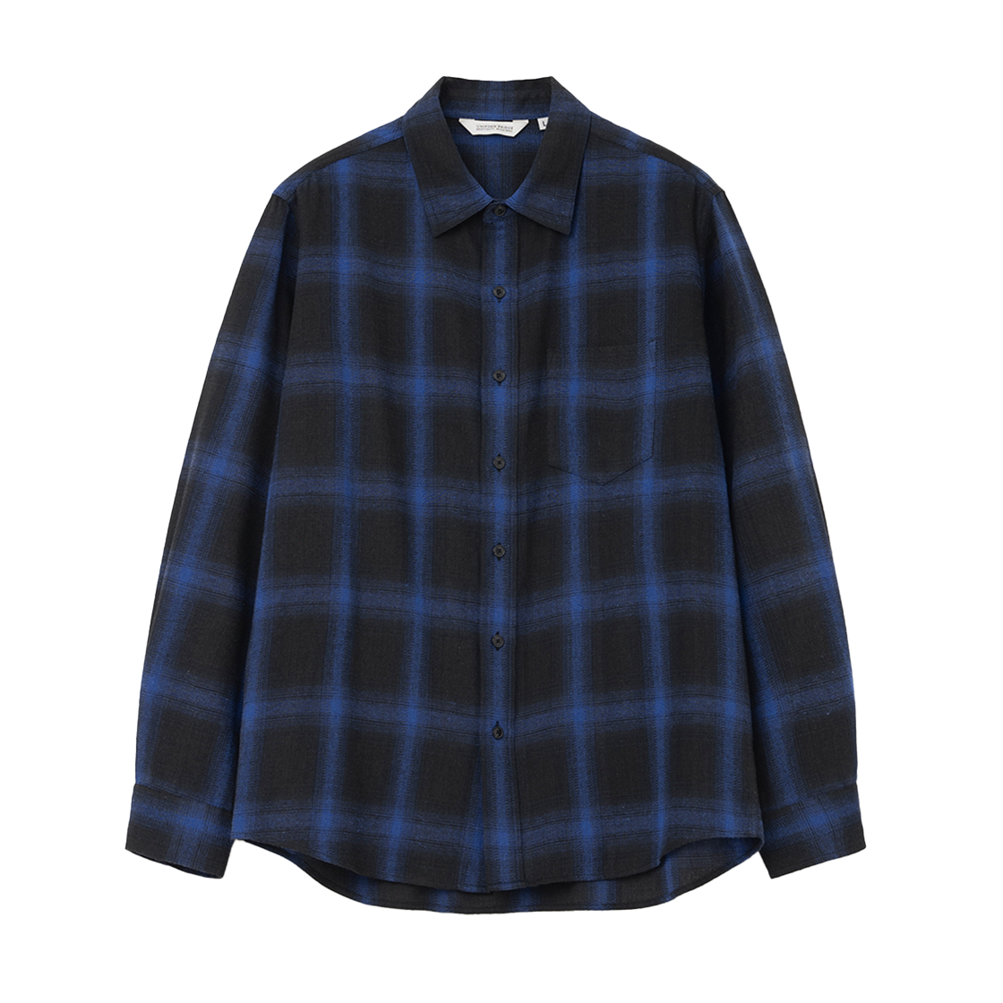 UB2578SH031MBL Uniform Bridge Pocket Check Shirt Blue
