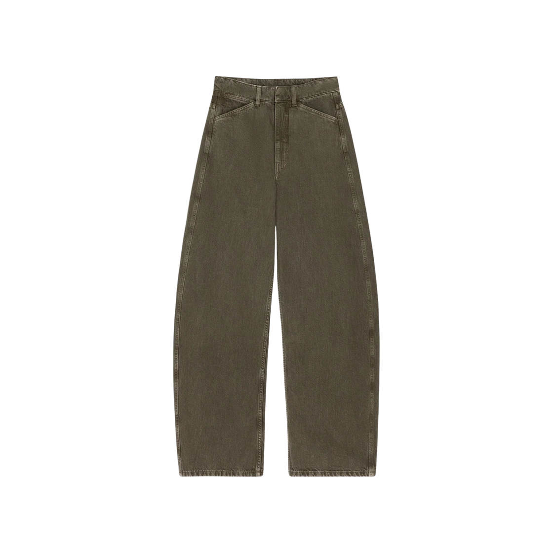 PA1264-LD1055-631 (W) Lemaire High Waisted Curved Pants Moss Green