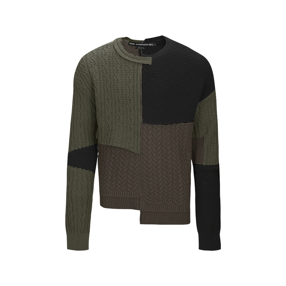 atb1330m(MULTI) ADSB Andersson Bell Patchwork Asymmetric Crewneck Sweater Multi