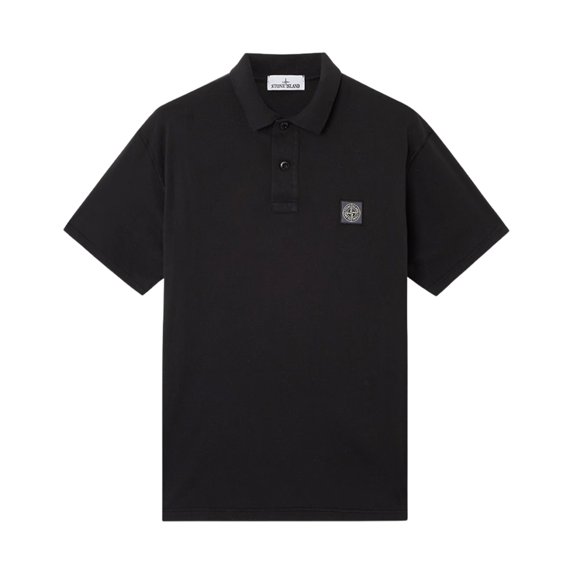 스톤 아일랜드 2200205 컴퍼스 패치 오가닉 코튼 저지 피사토 이펙트 숏슬리브 폴로 셔츠 블랙 - 25SS(Stone Island 2200205 Organic Cotton Jersey Fissato Effect Short Sleeve Polo Shirt with Compass Patch Black - 25SS) - 1