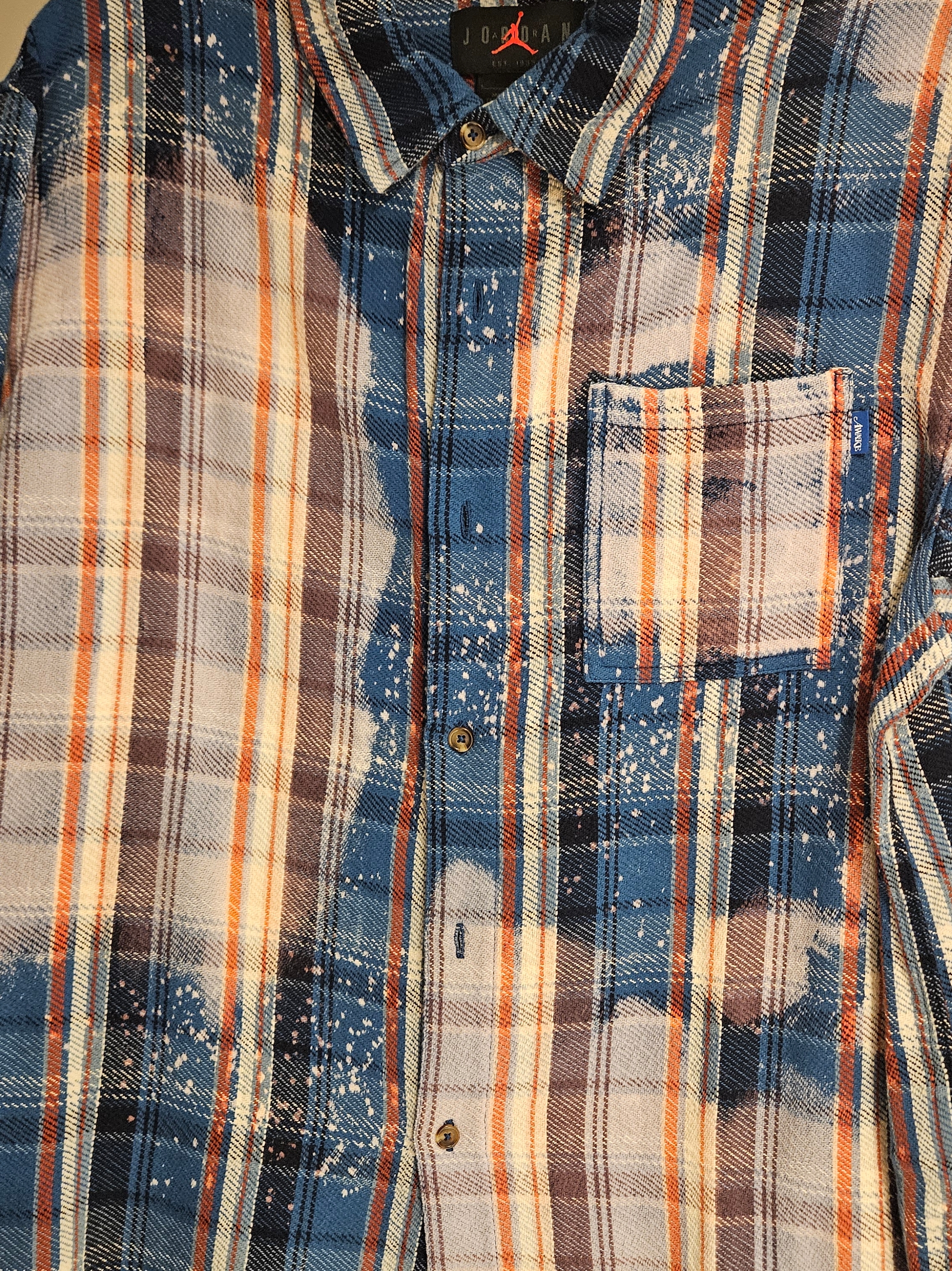 Jordan x Awake NY Flannel Shirt Blackened Blue (FQ5453-498) 착용 스타일