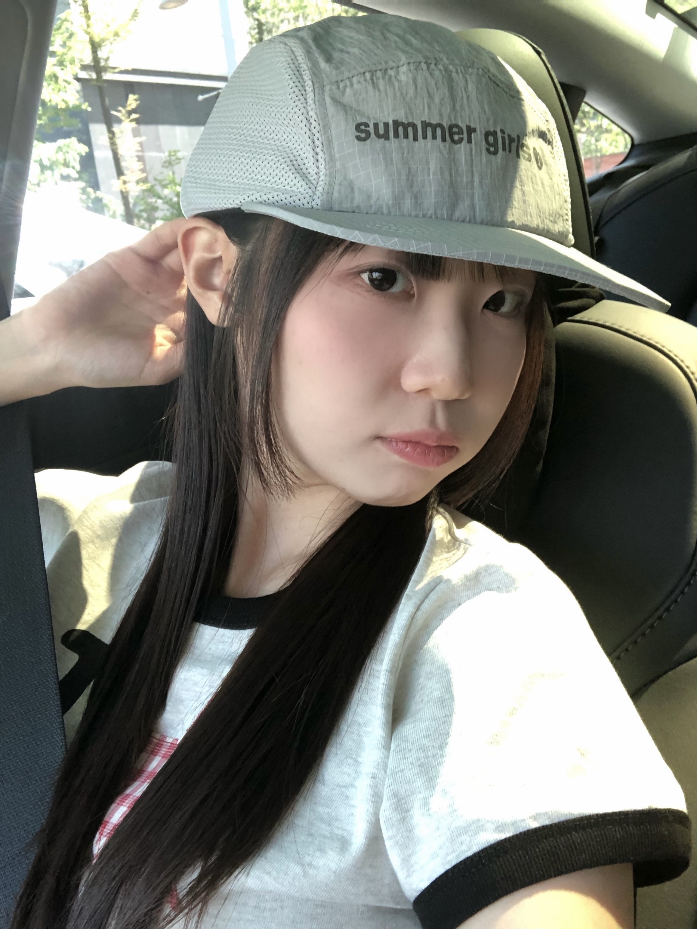 Isummerly Summer Girls Nylon Camp Cap Gray 착용 스타일