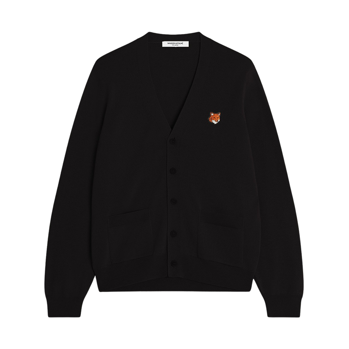 메종 키츠네 폭스 헤드 메리노 레귤러 가디건 블랙(Maison Kitsune Fox Head Merino Regular Cardigan Black)