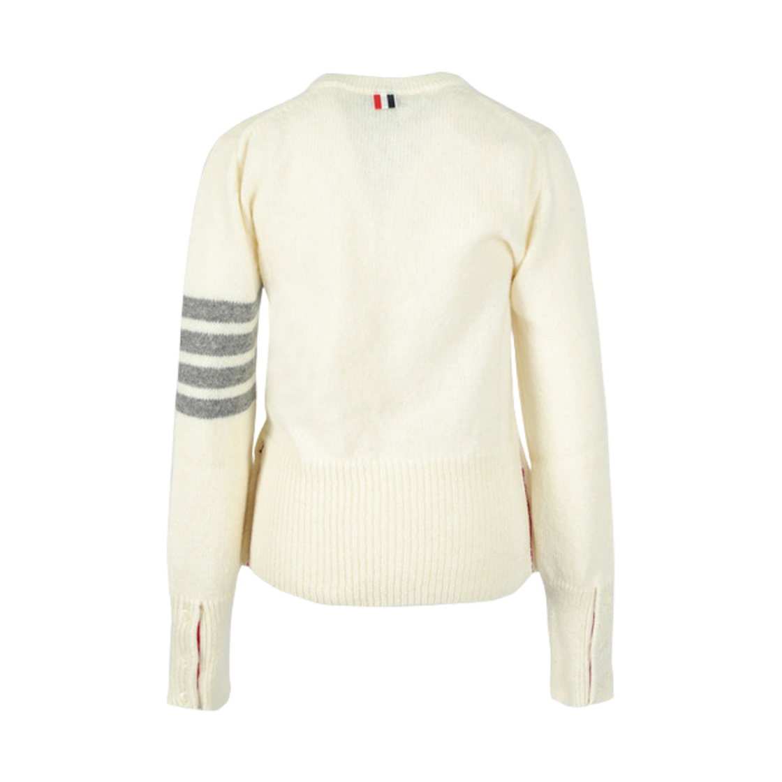(W) 톰브라운 사선 크루넥 울 니트 화이트((W) Thom Browne 4-Bar Crewneck Wool Knit White) - 2