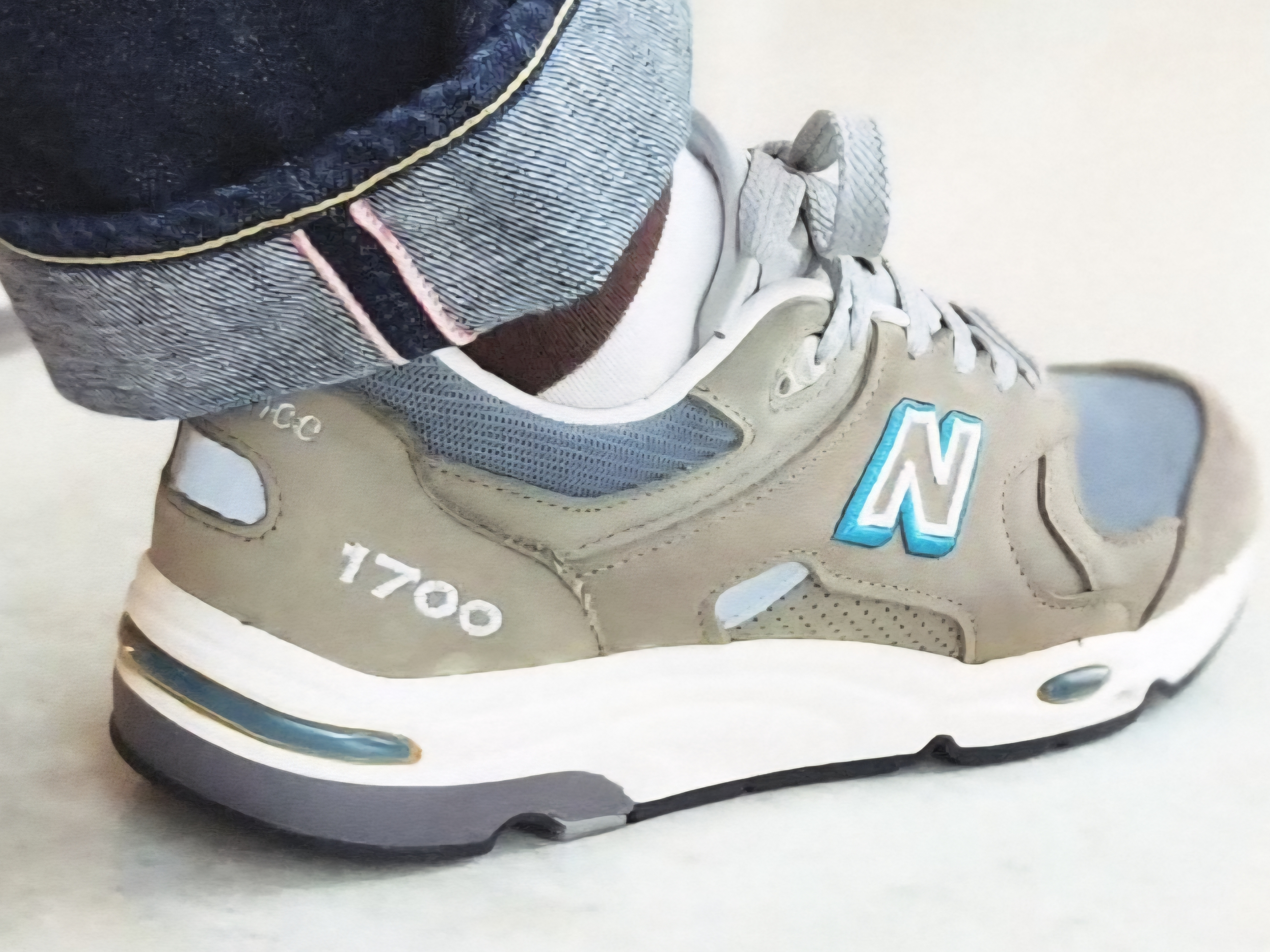 New Balance 1700 Made in USA Brown Steel Blue 착용 스타일