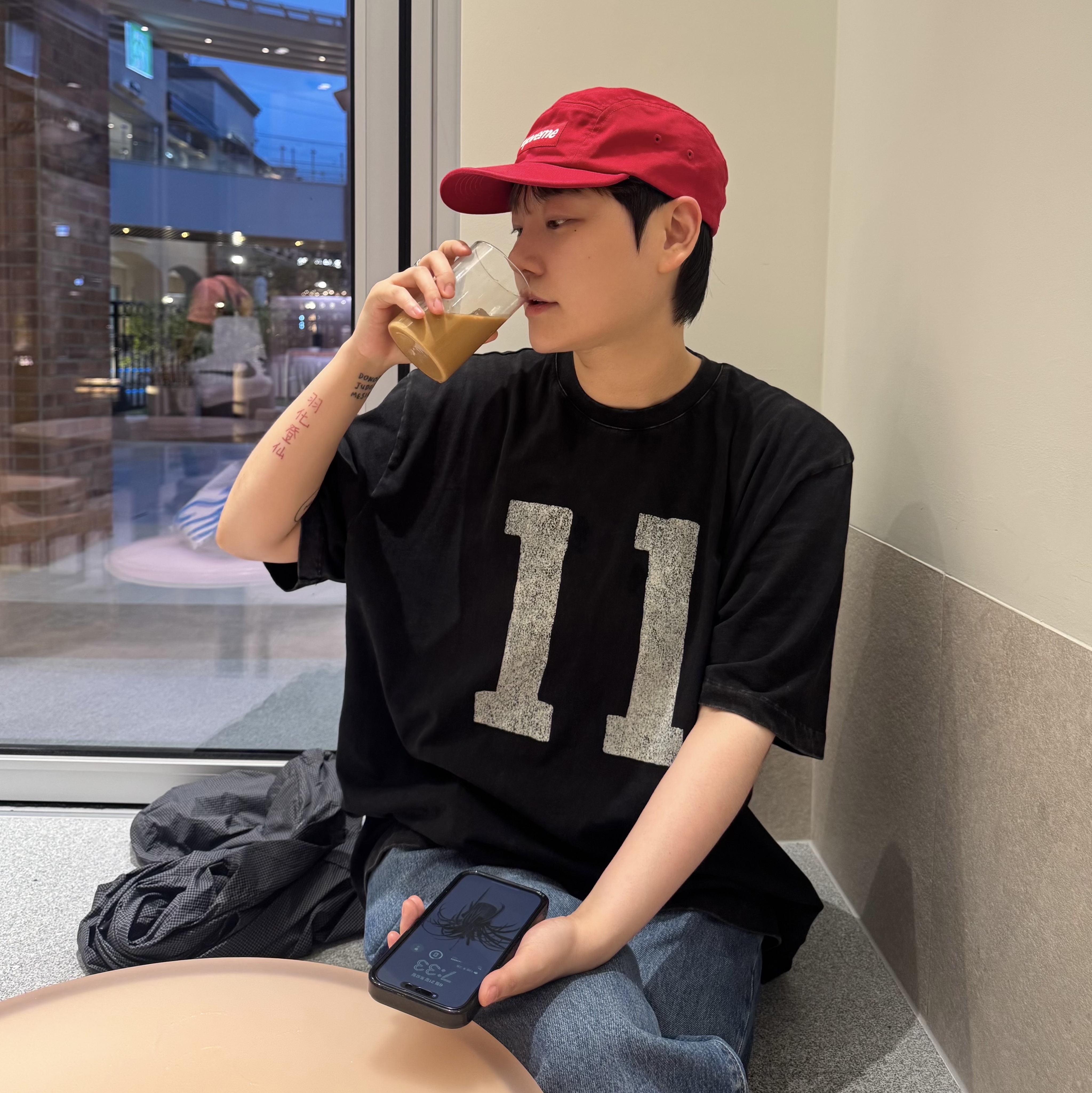 Supreme Washed Chino Twill Camp Cap Red - 25SS 착용 스타일