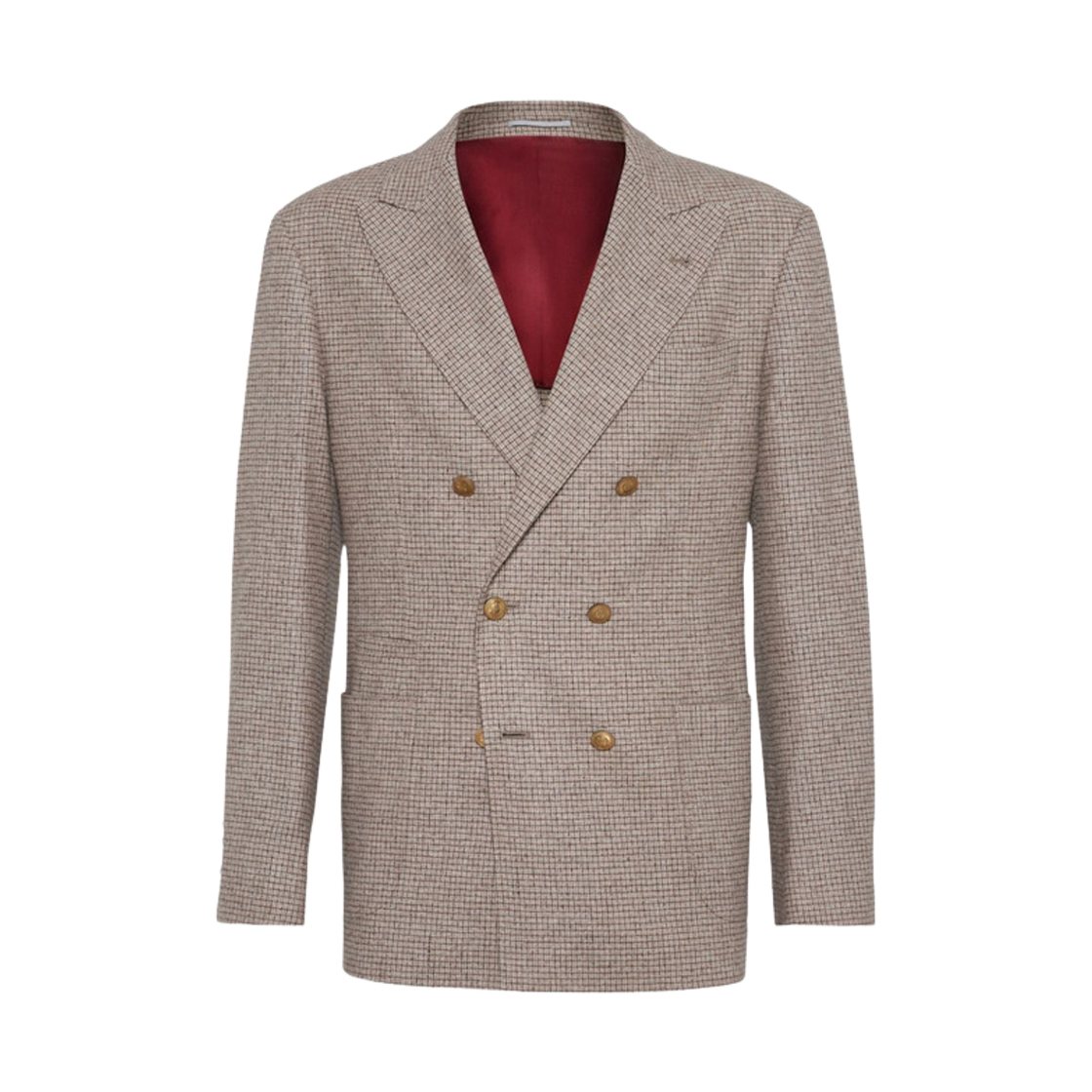 MV4017BBDG-C211 Brunello Cucinelli Wool and Silk Double Breasted Coat Beige